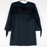 NEW Zara Shoulder Pad Long Sleeve Structured Fringe Detail Shift Mini Dress S Photo 3