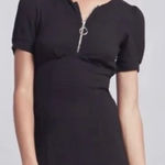 Reformation  Kinglsey Mini Dress Zipper Front Short Sleeve Black‎ Size Small Photo 0