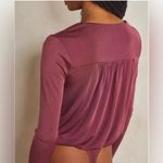 Free People  Intimately long sleeve mauve plunge neck turnt body suit Photo 1