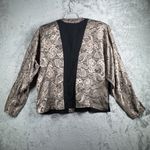 Cache Paris Womens 2 Piece Skirt Suit 4 Black Tan Baroque Jacquard Vintage 80s Photo 2