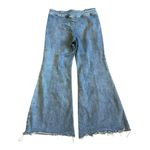 We The Free Free People  Curvy Wide Flare Leg Jeans Raw Hem High Waisted Size 33S Photo 7