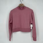 Abound  Mock Neck Cropped Fleece Sweatshirt Dusty Rose Pink XS Photo 1