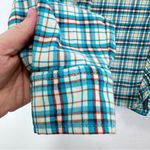 Marmot  Blue Green Flannel Button Up Camping‎ Hiking Outdoors Women's Size Large Photo 4