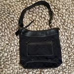 Coach Black  Signature Shoulder Bag with Brass Hardware, clean interior! Photo 2