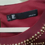 Leslie Fay Leslie Fay Burgundy Sheath Dress Women’s Sleeveless Studded Embellished Photo 5