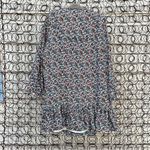 J.Crew Floral Cottage Core Flowy Long Sleeve Ruffled Hem Keyhole Tie Neck Dress Photo 2