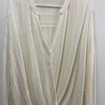 Maven West Anthropologie  women’s cream colored pho wrap, blouse size large Photo 1