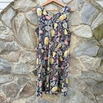 J.Jill Fruit Print Flounce Hem Double V Neck Knit Summer Dress Photo 8
