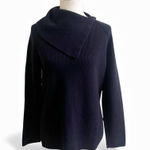 COS Navy Blue Snap Button Turtleneck Wool Blend Jumper Sweater Woman EU/US Small Photo 0