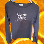 Calvin Klein Glittery‎ Long Sleeve Shirt Size Medium Black Photo 0