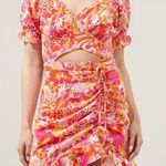 Sugar Lips Mellow Groove Mendocino Satin Ruched Cutout Mini Dress Photo 0