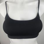 Weekday Ophelia Black Soft Ribbed Knit Spaghetti Strap Scoop Neck Bra Size L Photo 3