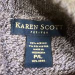 Karen Scott Vintage  cable front sweater with pearl accent XLP Photo 3