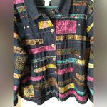 Vintage Tantrums Denim Patchwork Shacket button down Floral Boho jacket Size 1X Photo 3
