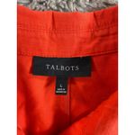 Talbots Women's Orange Utility Jacket Size L Button Front Long Sleeve Pockets Photo 1