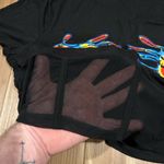 SheIn Black Crop Tee with Vibrant Handprint Design NWT Size 4XL Photo 1