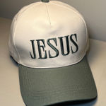 Jesus Trucker Hat Dark Forest / Cream NWT Green Photo 0
