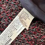 ZARA Basic Tweed Longline Coat Jacket XS Black Red Fringe Bouclé Photo 14