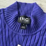 INC Detail Ribbed Mock Neck Sweater Sapphire Crush Blue (Purple) Size Small NWT Purple Photo 5