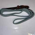 Talbots  SKY BLUE CLOTH BELT WITH DARK BROWN LEATHER SIZE LARGE…47” LONG…1” WIDE Photo 2