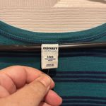 Old Navy Teal And Navy Blue Striped Midi Tank Dress Women's Size Large Classic Photo 2