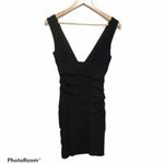 Grass Collection  V Neck‎ Bodycon Dress Size 7 Black Photo 1