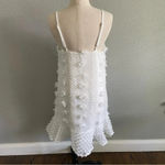 Source Unknown Boutique Boho White Jacquard Ruffle Mini Dress‎ Size Small Photo 3