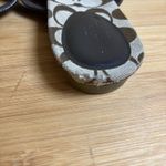 Coach Women's Signature Slip On Sandals 7B Brown Patent Leather Strap- Flower Photo 5