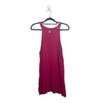 Torrid Hot Pink Rayon Slub High Neck Tiered Ruffle Tank Top Photo 6