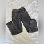 River Island Women’s  Mom Sculpt Black Denim Jeans 24 4 Rhinestone Stud New Photo 4