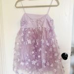 Altar'd State Aurora Purple 3D Floral Babydoll Mini Dress Embellished Lavender Photo 7