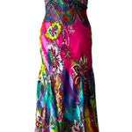 Vintage Formal Dress Small Y2K Long Maxi Holiday Party Colorful Beaded Tropical Pink Photo 0