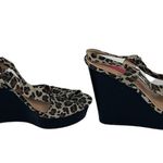 Betsey Johnson Animal Print Wedge Sandals Tan Brown Size 10 Photo 3