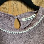 Liberty Love  mauve blouse with beaded necklace collar size medium Photo 2