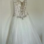 David's Bridal  Beaded Illusion Bodice Wedding Ball Gown Photo 1