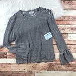 frame denim NWT frame linen striped bell sleeve blouse Photo 1