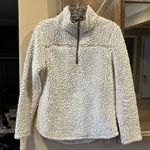 The Comfy Sherpa Pullover Zip Neck Oatmeal Cream Womens Small Sweatshirt Sweater Photo 3
