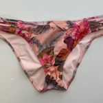 Shade & Shore Bikini Bottoms Tropical Floral Print Side Slits Ruched Coastal M Photo 5