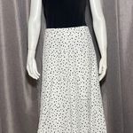 Loft  Womens Polka Dot MIDI Flowy Black White Skirt Photo 3