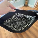 Vera Bradley Black Quilted Microfiber Shoulder Handbag Purse with Zebra Lining Photo 4