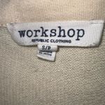 Workshop Republic Clothing  Cream Broad Striped Collared Fleece Pullover Top SP Photo 4