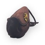 Y2K: Robert Lee Morris 𑁍 Gold Plated Brass Floral Medallion Clutch Crossbody Bag Brown Photo 1