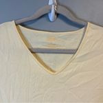 Talbots Tee Light Pastel Yellow V Neck Short Sleeve Pima Cotton Top Sz M GUC Photo 1