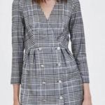 ZARA TRF Gray Double Breasted Plaid Collection - M EUC Photo 0