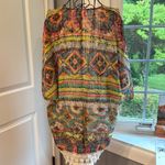 Love fire Boho style kimono with lace trim Yellow Size M Photo 2