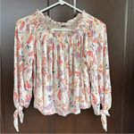 Free People Like New  Lexington Ivory Floral Off Shoulder Top Size XS Photo 2