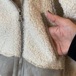 Paparazzi Sherpa Cream Boucle and Gray faux suede zip up Moto Jacket with pockets  XL Photo 1