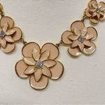 Kate Spade  Pink Enamel Flower Necklace Gold Tone Jewelry Photo 1