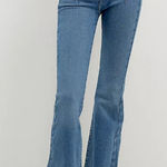 We The Free  Jayde Flare Jeans Cropped Medium Wash High Rise Boho Women 25 Petite Photo 0