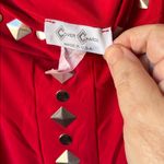 FINAL MARKDOWN Cover charge Red cold shoulder top with Silver Studs medium Size XL Photo 3